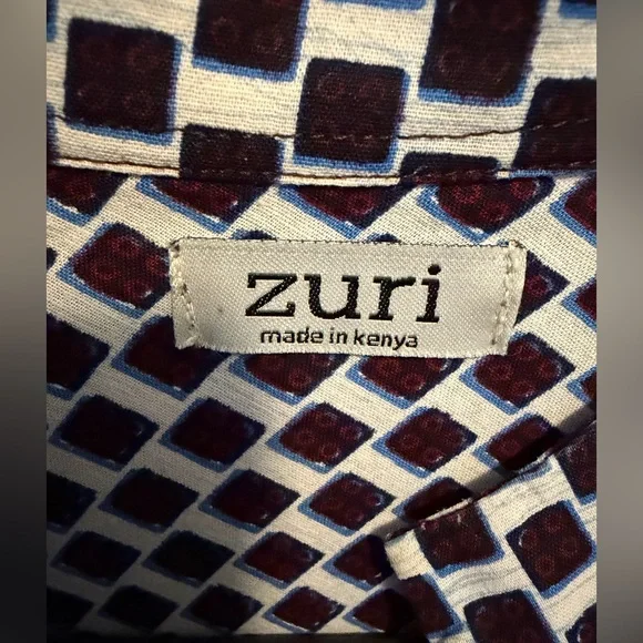 Zuri Kenya Dress Sz M/L Checkers Print - Picture 3 of 6